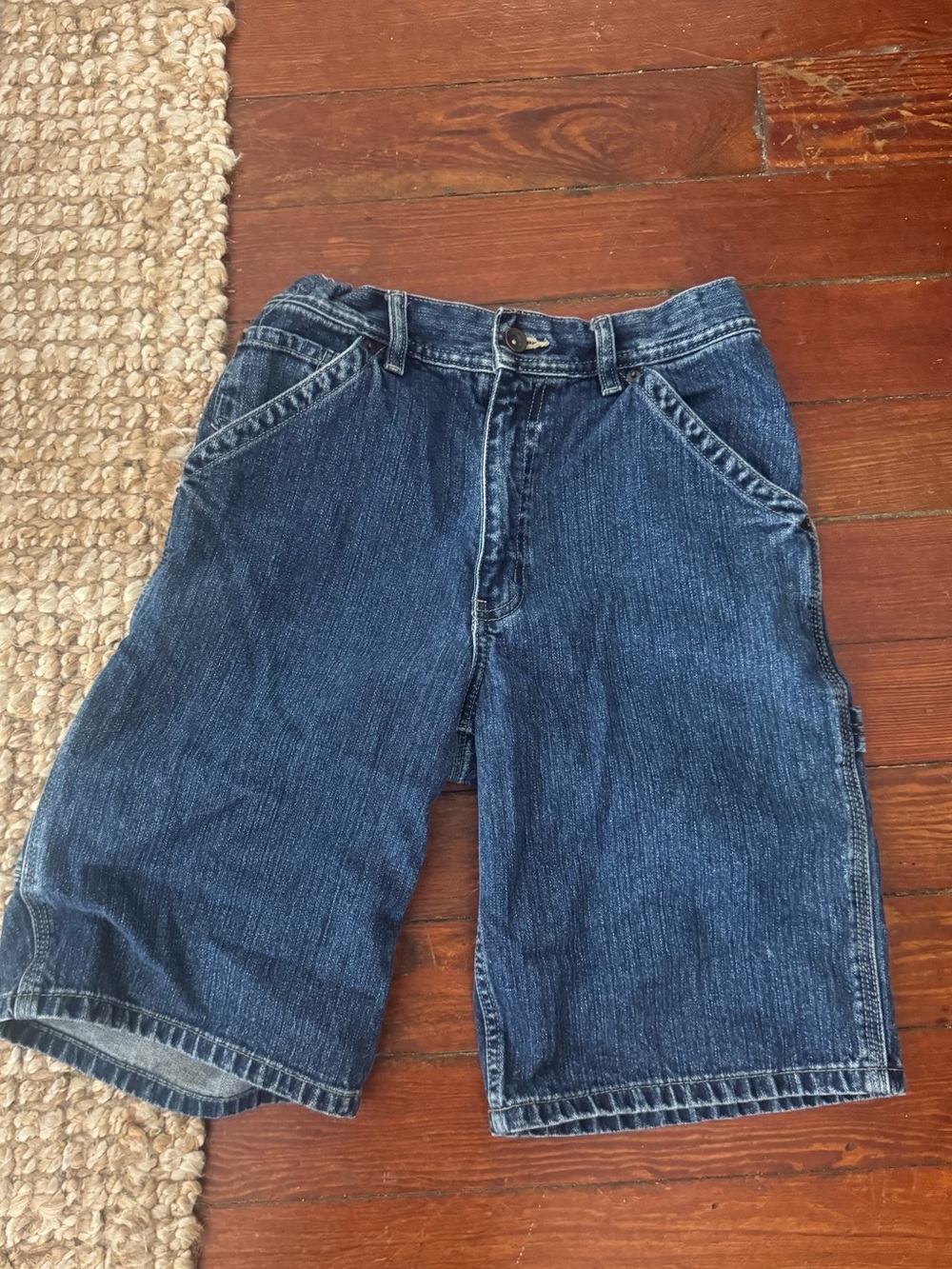 urban pipeline Dark Blue Denim Shorts with Classic Five-Pocket Style